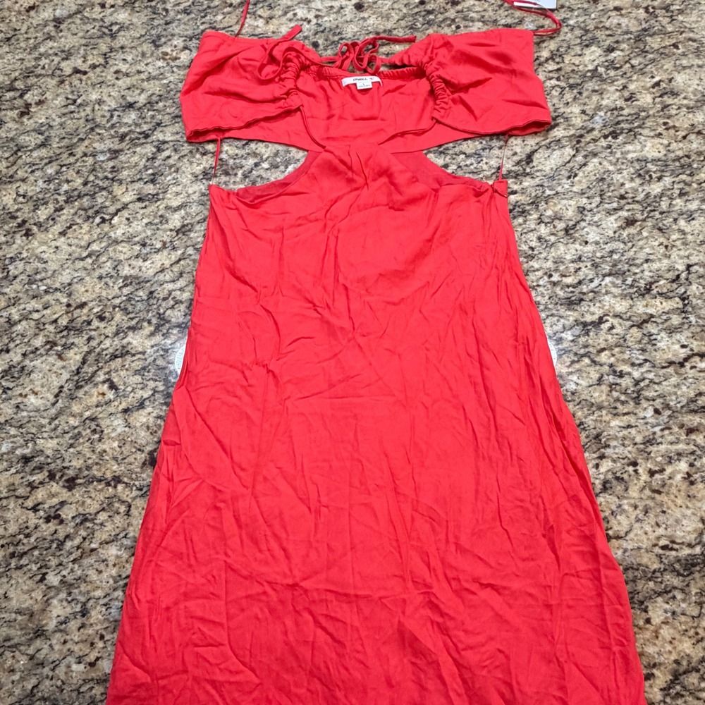 NEW ONeill Womens Red Cutout Halter Maxi Dress Large ws